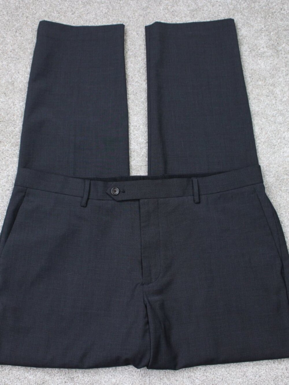 J. Crew Pants Mens 36x32 Black Bowery Slim Flat Front Wool Blend Stretch Lined